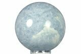 Polished Blue Calcite Sphere - Madagascar #277141-1